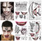 HOWAF 8 Grandes Feuilles Halloween Tatouages Temporaires, Squad Suicide Tattoo temporaire Joker Harley Arc de Tatouage Quinn Autocollant Carnaval Halloween Cosplay