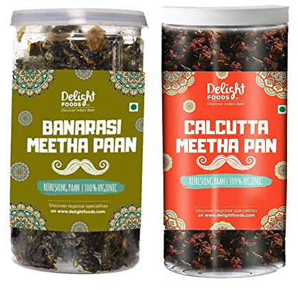 Delight Foods Mukhwas Banarasi Meetha Mix ( & Areca Nut) (Calcutta Mix 100g + Banarasi Mix 100g)_Packing May Vary