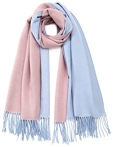 boruizhen Damen Schals Winter Warm Schal Wrap Weicher Großer Langer Schal mit Quaste Blau