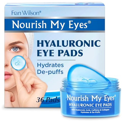 Fran Wilson Nourish My Eyes Eye Pads - Soothe Tired Eyes, Reduce Puffiness & Dark Circles, hydrates the skin around the eyes - 36 Count - Cooling & Refreshing, Instantly (Hyaluronic)