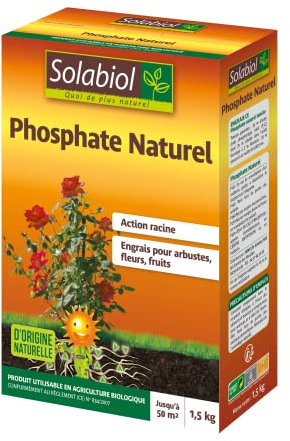 SOLABIOL Phosphate Naturel - 1,5 Kg - Engrais pour Arbustes Fleurs et Fruits SOPHO15G10N