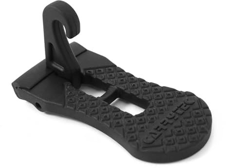 Auto Türstufe Trittstufe Tür Haken Türpedal Fußpedal | Sicherheitshammer Reifentritt Fußstütze Klappbare Leiter Steighilfe Wohnmobiltrittstufe Aluminium (Schwarz)