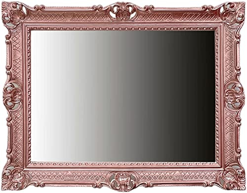 Generisch Miroir mural 90 x 70 cm cuivre rose - Miroir mural baroque antique baroque rococo shabby chic Renaissance Style jeune Design rétro intemporel (miroir mural) 58SP