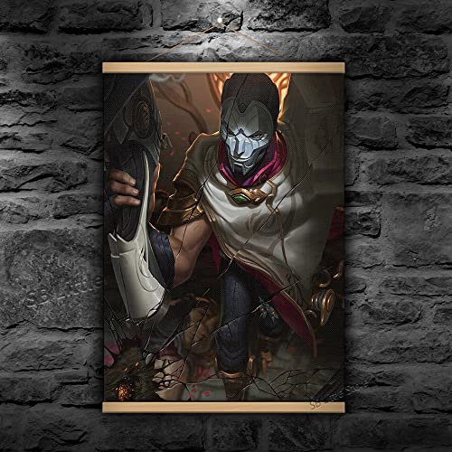 SB little Jhin Hanging Poster League of Legends LOL Videospiel Scroll Kunstdruck Leinwand Wanddekoration (50,8 x 71,1 cm) (B)