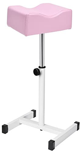 Pedicure Manicure Footrest, Adjustable Height with Soft Cushion Pedicure Stool Non-Slip, Pedicure Nail Equipment for Salon Spa Beauty,Pink
