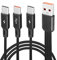 GELRHONR Câble répartiteur USB C, USB a mâle à 3 câbles de charge mâle de type C, câble de charge tressé en nylon 3 en 1 avec câble 3x1,2 M, charge rapide 5A (1,2 m)