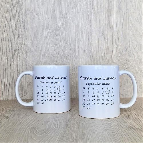 Personalised Coffee Mugs, 2 Mugs Supplied (Calendar)