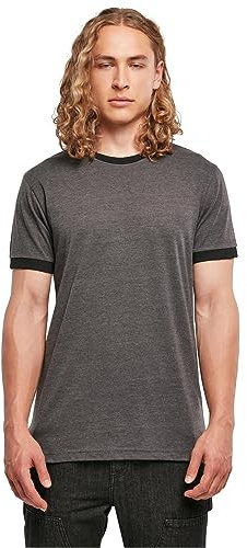 Build Your Brand Ringer Short Sleeve Crew Neck T-shirt L