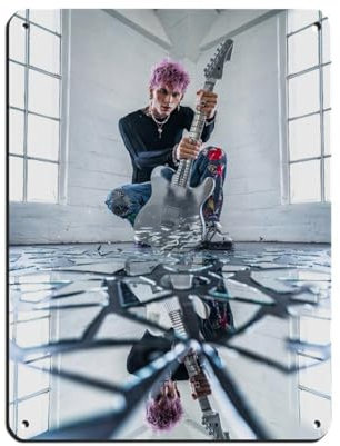Machine Gun Kelly Hip Hop Rapper MGK Poster 5 Blechschilder Vintage Metall Pub Club Cafe Bar Home Wandkunst Dekoration Poster Retro 30 x 40 cm