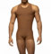 HEARTTOUCH Herren Sportbody Overall Ärmellose Bodysuit Wrestling Singuletts Athletic Body Gymnastik Trikot Leotard Ballettanzug Turnanzug (Khaki,M)