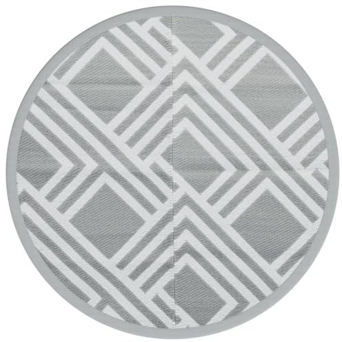 vidaXL Outdoor-Teppich ARAKIL Grau Ø200 cm PP