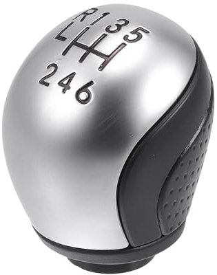 Partuto Perilla De Cambio De Marchas Manual De 6 Velocidades Perilla De Palanca De Cambios Para Automóvil Para Citroen C5 2001-2008 Plástico Negro Plateado 1 Unidad