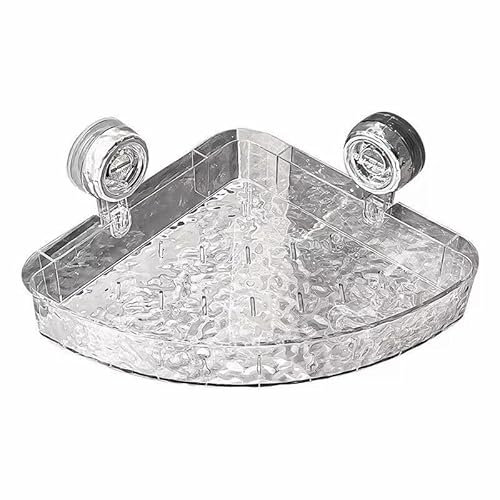 Raidley No Drill Clear Wall Caddy, Raidley Easymount Bathroom Storage Shelf, No Drilling Required Suction Cup Caddy, Bathroom Shelfs, No Drill Corner Shelf, Raidley Suction Cup Caddy (Clear)