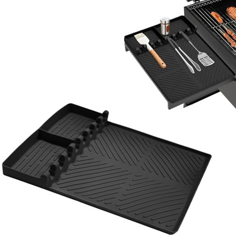 xiaoxianxian Tapis de Cuisson Barbecue,Silicone Tapis Barbecue, Tapis de Grille Latérale pour Barbecue pour la Cuisine, L'extérieur, Les Accessoires de Barbecue (Noir)