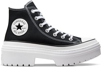 Converse Damen Chuck Taylor All Star Lugged Heel Platform Sneakers, Schwarz/Weiß, 41 EU