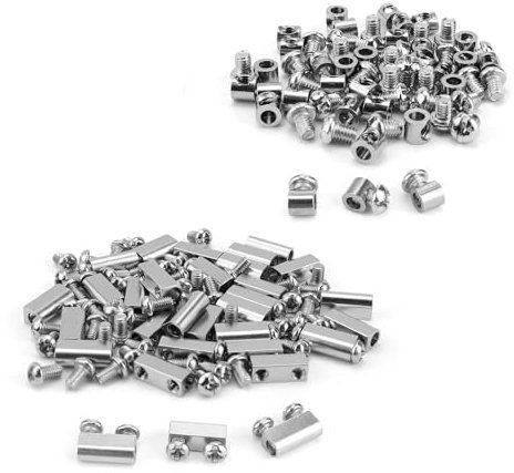 HERKINDNESS Serre Cable Acier, 60 Pièces Câble Métallique Clips, Avec Vis Wire Rope Clips, Serre Câble Acier, pour Connecter Câbles Câbles Métalliques Cordes Tente Lignes Nettoyage