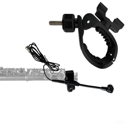 ZYWUOY Flute Microphone Clip, ABS Dual Head Fixable Microphone Clip Microphone Instrument Accessories, Only The Clip