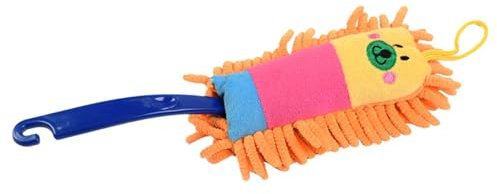 Fenteer Plumero de Microfibra para Niños, Cepillo Lavable, Bonito Agarre Cómodo, Multiusos, Juguete de Simulación, Plumero de Mano para Muebles de Ventana, Naranja, Individual