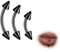 ESHIONER G23 Titan Rook Piercing Schmuck Banane Augenbrauen Barbell Helix Labret Piercing Lippe Lippenpiercing Daith Belly Bar Schwarz Kegel Curved Barbell 6mm 8mm 10mm 16G 3Stück