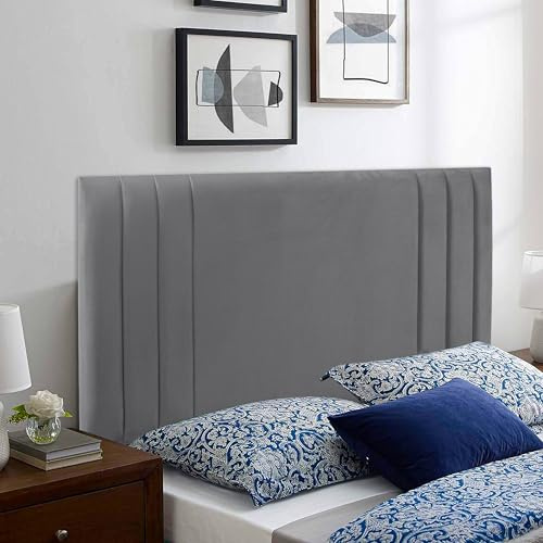HB-1 Headboards for Beds – Rio 24'' Divan Bed Headboard – Headboards for Divan Beds, Bedroom & Hotel Furniture, Elegant Soft Plush Fabric Head Board (Charcoal Plush, 3FT Single)