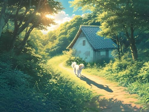 Paint by Numbers for Adults Beginners Kits, Dog Cabin DIY Canvas Oil Painting Kit for Kids, With Brushes and Acrylic Pigment, Painting Arts and Crafts Kits,for Home Wall Decor Girls Gifts 8x12in W-120