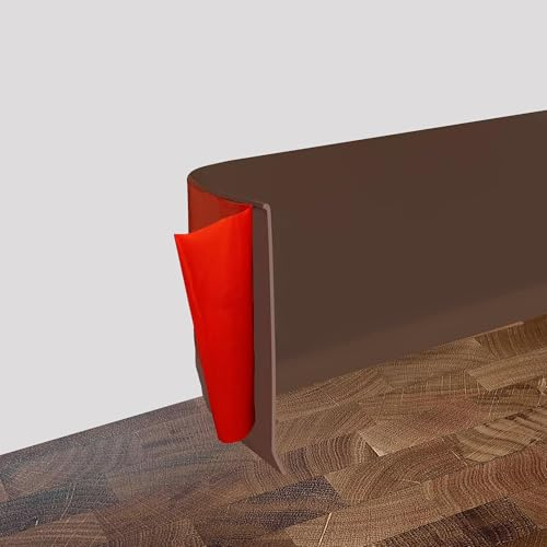 Battiscopa Adesivo Semiflessibile, 8/10cm di larghezza PVC Battiscopa per Muro, Angolare Autoadesivo per bagno, cucina e camera da letto (marrone scuro, 8cm x 3,5 metri)