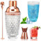 LUPATDY Shaker à cocktail en verre, 400 ml, avec verre doseur en acier inoxydable et pelle, pour la maison, le bar, le vin, les jus de fruits mélangés, or rose