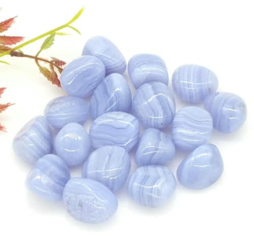 Trommelstein, natürliche Edelsteine, blauer Spitzenachat, Reiki-Heilkristall, Energieprobe, unregelmäßiger Stein, Massenware, Heim-Aquarium-Dekoration, 50 g