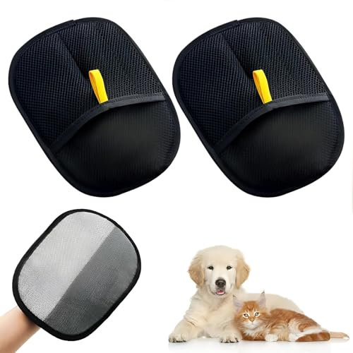 Pet Hair Remover Glove,RoadLoo 2 Stück Elektrostatisches Prinzip Fusselbürste Tierhaare Doppelseitige Antistatische Haustier Handschuhe Tierhaarentferner für Die Pflege von Haustieren Sofas und Teppic
