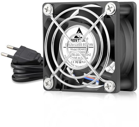 GDSTIME Ventilateur 230V 60x60 Ventilateur PC 60mm 220V à roulement à billes petit refroidissement ventilo pour d'ordinateur