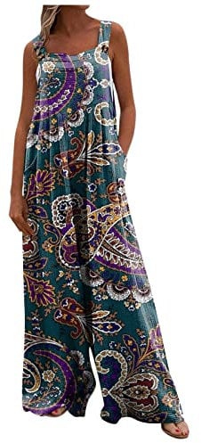 FUPODD Jumpsuit Damen Sommer Elegant Jumpsuits Für Damen Overall Sommer Latzhosen Leinen Onesie Eleganter Einteiler Musselin Romper Sport Playsuit Arbeitsoverall Große Größen Arbeitsoveralls Luftig