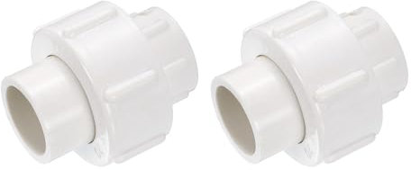 QUARKZMAN 2 Pcs 1/2 Raccord Union PVC pour Tuyau (Embout x Embout) Raccord Union PVC Adaptateur Slip Schedule 40, Joint Torique EPDM, Blanc