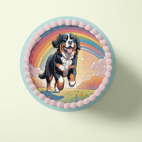 CGD - Essbarer Tortenaufleger 20 cm – Personalisierbar & Motivwahl – Zuckerpapier oder Fondant – Für Geburtstag, Hochzeit, Kinderparty – Vegan, Glutenfrei, Laktosefrei - Hunde (Esspapier)