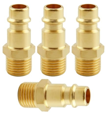 4 Stück Druckluftanschluss,Druckluft Adapter,Druckluftkupplung 1/4,Anschlussstück Schlauchverbinder Messing,Luftschlauch Kompressor Armaturen,Schlaucharmaturen,für Schlauch,Kompressoren,Filter