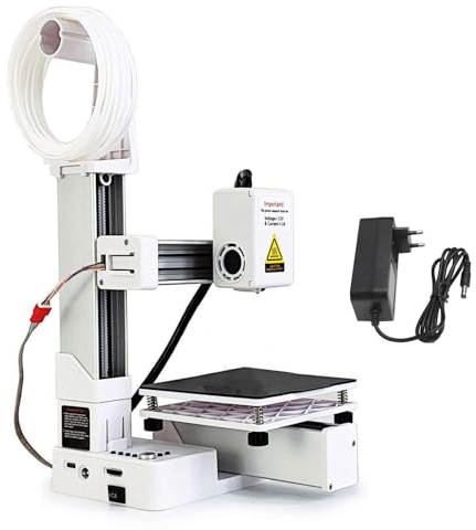 LUCKDANO Stampante 3D per Principianti Facile da Usare per Principianti Compatta con Dimensioni di Stampa Mm Filamento TPU PLA Ad Alta Risoluzione da 0,05 Mm (WHITE)