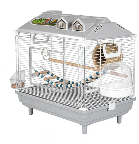 Wellensittich Käfig,Tragbarer Transparenter Vogelheim Für Wellensittiche | Vogelkäfig Mit Holzstange Für Sittiche | Für Zuhause Kakadus Aras Conures Unzertrennliche Finken