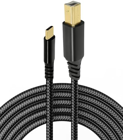 USB B to USB C Cable for Yamaha Casio Digital Piano 2M Musical Instrument Adapter for FlexMIDI Vortex Type C to Type B OTG Printer Cable for iPad MacBook Laptop DJ Controller Audio MIDI Keyboard