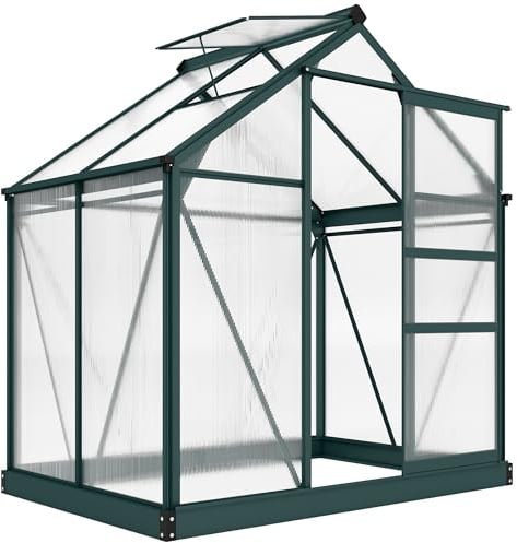 Outsunny Serra da Giardino in Policarbonato 190x132x201cm con Base
