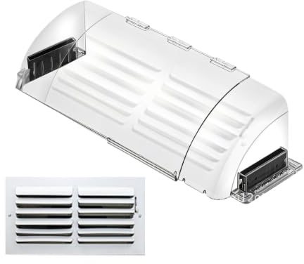 Magnetic Air Vent Deflector, Adjustable from 9 to 15.5 Inch Air Flow Diverter for Ceiling, Floor & Wall Registers, Heat and AC Draught Blocker, Clear PC Vent Covers