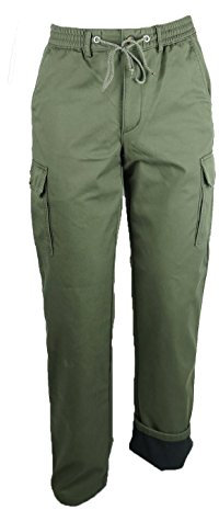 SEA BARRIER Pantalone Uomo Invernale Cargo TASCONI Imbottito Foderato Pile Jonny