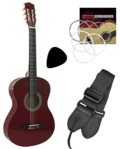 Tiger Childrens 3/4 Size Classical Spanish Guitar – Red