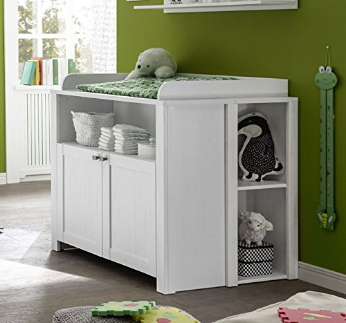 Kommode in Weiss mit Wickelaufsatz