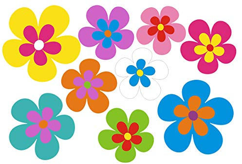 FVLFIL aufgeklebt.de Mini-Autoaufkleber, Blumendesign: Mini 08 - Matt - 51 Stück - bunt gemischt!