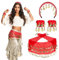 Boland 00458 - Set zingaro rosso, cerchietto, bracciale, foulard, danza del ventre, oro, monete, perline, hip swing, danza, carnevale, halloween, festa in maschera, costume, teatro, accessorio