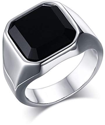 OIDEA Herren Ring Keltisch Edelstahl Biker Vintage, Bandring Punk Rock Biker Herrenring Nordisch Wikinger Gothic Viking Schmuck Geschenk für Männer Silber-schwarz Ringgröße 54-70