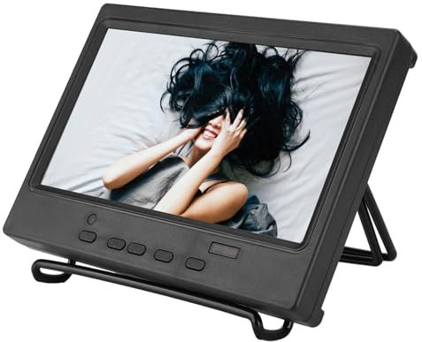ASHATA Pantalla Portátil Monitor 1024 * 600, 7 Pulgadas de Monitor Portátil 1024 x 600, Pantalla Multifunción Compatible con HDMI/VGA/AV Entrada, para Cámara, Cocina, Caravana, Coche (EU Plug)