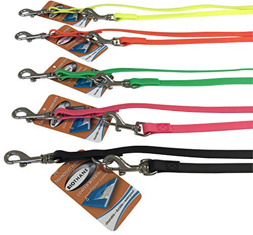 BioThane® verstellbare Führleine genäht, 2m/13mm, Neongrün