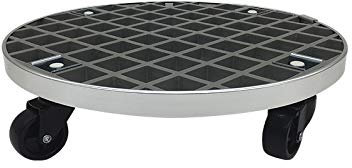 Mkuha Pflanzenroller Outdoor mit Bremse, Blumenroller Rund Außenbereich und Innenbereich, Pflanzenroller GFRP mit Softrollen für Parkett,Grau,36