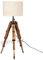 Exotic Art Natural Wooden Tripod Lamp Base Floor Lamp (Antique Brown Fittings) with E27 Holder Wire Without Shade