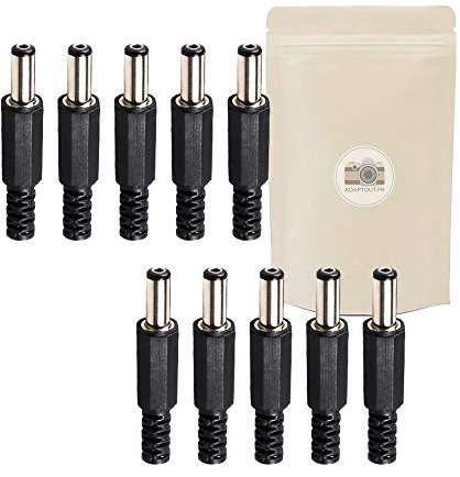 X10 Prise 12 Volt Mâles Connecteur 5.5mm x 2.1mm Alimentation Fiche à Souder 12V - ADAPTOUT Marque Française